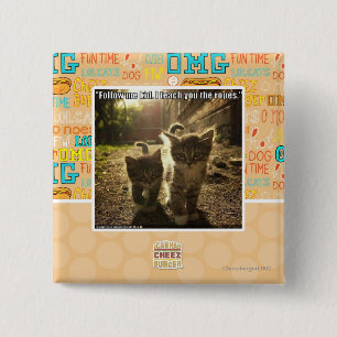 Badge Carré 5 Cm Suivez-moi enfant