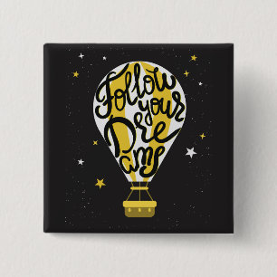 Badge Carré 5 Cm Suivez votre ballon de rêves