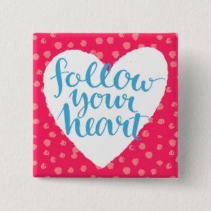 Badge Carré 5 Cm Suivez votre coeur 3