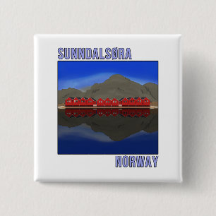 Badge Carré 5 Cm Sunndalsora Norvège Scandinave
