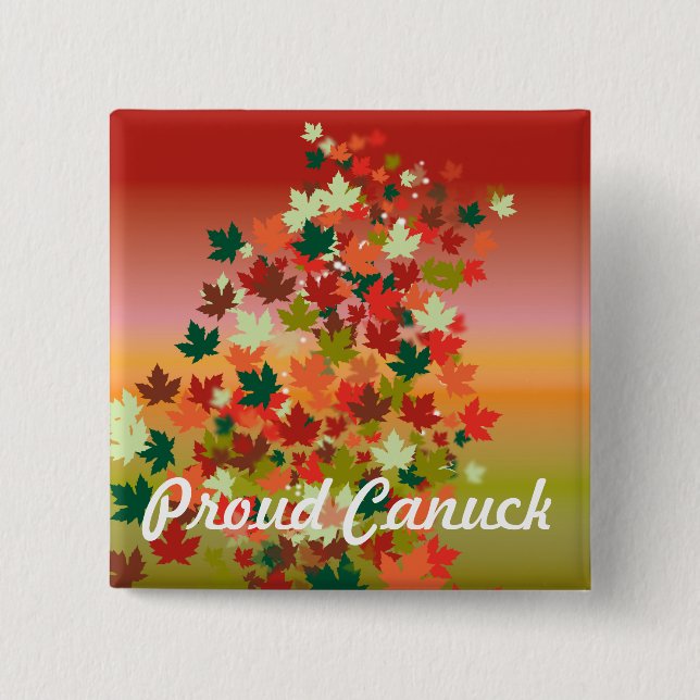 Badge Carré 5 Cm Sunset canadien (Devant)