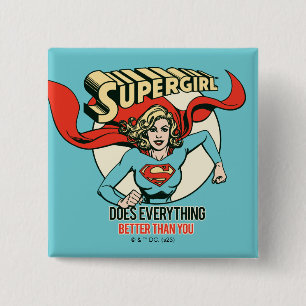 Badge Carré 5 Cm Supergirl fait tout mieux que toi