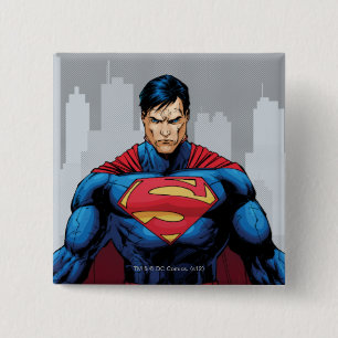 Badge Carré 5 Cm Superman debout