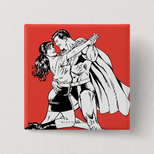Badge Carré 5 Cm Superman noir et blanc 4