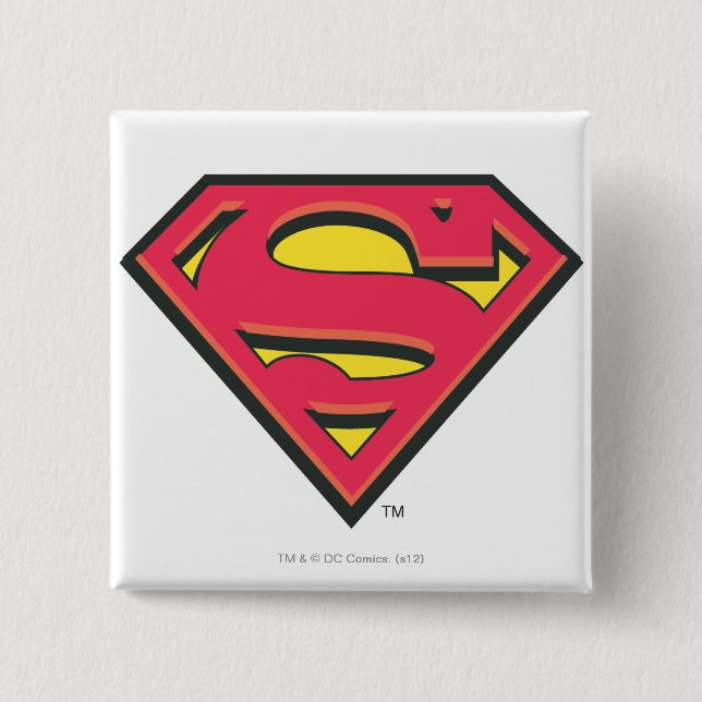 Badge Carré 5 Cm Superman S-Shield | Logo classique (Devant)