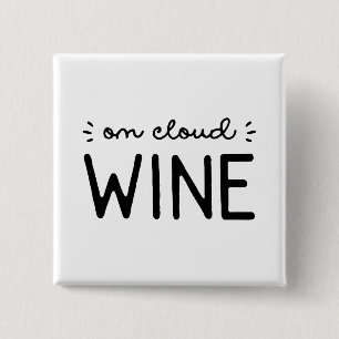 Badge Carré 5 Cm Sur le vin nuageux