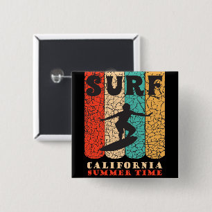 Badge Carré 5 Cm Surf Californie