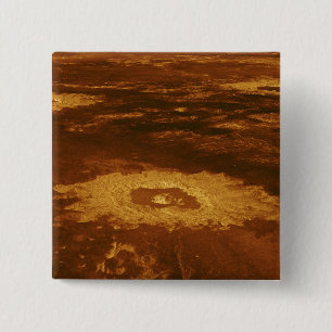 Badge Carré 5 Cm Surface bouillante de la planète Vénus