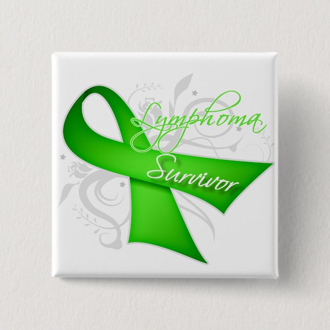 Badge Carré 5 Cm Survivant - Lymphome (Devant)
