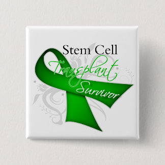 Badge Carré 5 Cm Survivant - Transplantation de cellules souches