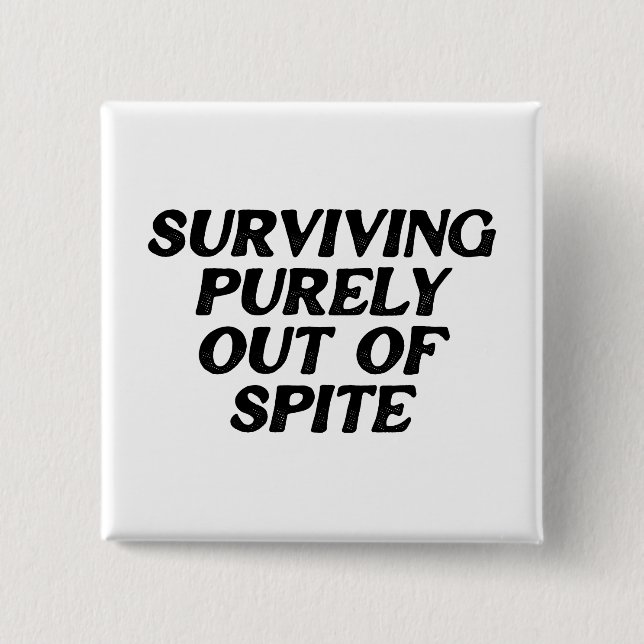 Badge Carré 5 Cm Survivre Purement Hors D'Espèce (Devant)