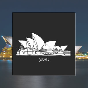 Badge Carré 5 Cm Sydney Opera House Australie en souvenir