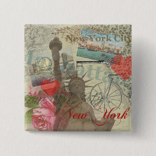 Badge Carré 5 Cm Symbole d'Art de New York