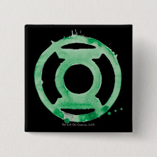 Badge Carré 5 Cm Symbole de la lanterne de café - Vert