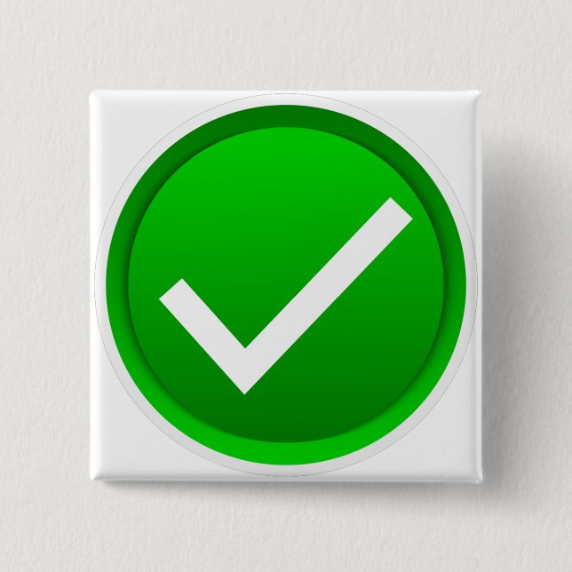 Badge Carré 5 Cm Symbole de la marque verte (Devant)