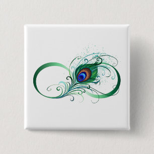 Badge Carré 5 Cm Symbole de l'Infinity