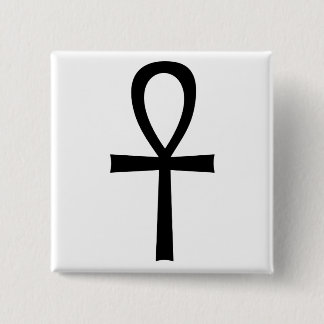Badge Carré 5 Cm Symbole de vie égyptien d'Ankh