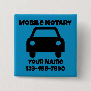 Badge Carré 5 Cm Symbole de voiture publique de notaire mobile Cust