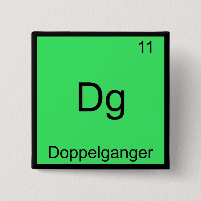 Badge Carré 5 Cm Symbole Dg - Doppelganger Funny Chemistry (Devant)