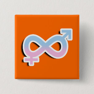 Badge Carré 5 Cm SYMBOLE INFINI 3D d'INTERSEX