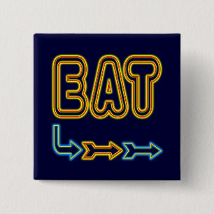 BADGE CARRÉ 5 CM SYMBOLE NEON REMAT