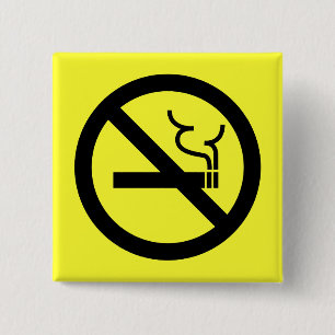 Badge Carré 5 Cm Symbole non-fumeurs