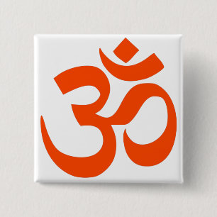 Badge Carré 5 Cm Symbole Om indien