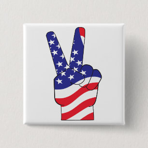 Badge Carré 5 Cm SYMBOLE Patriotique DE LA PAIX USA