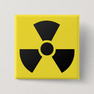 Badge Carré 5 Cm Symbole radioactif