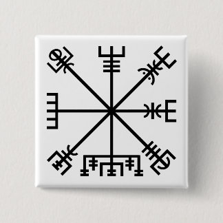 BADGE CARRÉ 5 CM SYMBOLE VIKING DE VÉVISE