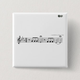 Badge Carré 5 Cm Symphonie Beethoven No 5 Badge