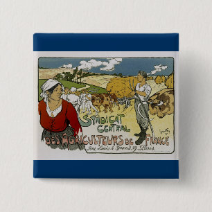 Badge Carré 5 Cm Syndicat Central Des Agriculture De France