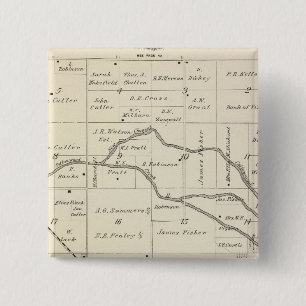 Badge Carré 5 Cm T17S R25E Carte de la section du comté de Tulare