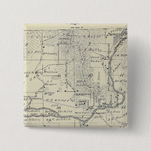 Badge Carré 5 Cm T21S R29E Carte de la section du comté de Tulare