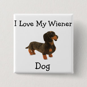 Badge Carré 5 Cm T-shirt Chien Dachshund Weiner