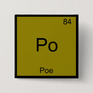 Badge Carré 5 Cm T-Shirt Symbole d'Élément de Chimie Drôle Po - Poe