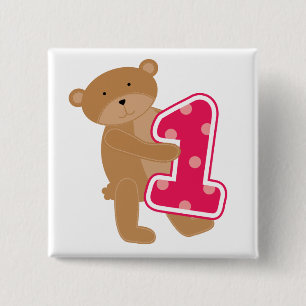 Badge Carré 5 Cm T-shirts et cadeaux 1er anniversaire
