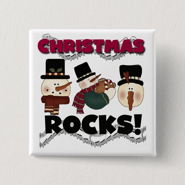 Badge Carré 5 Cm T-shirts et cadeaux Christmas Rocks (Devant)