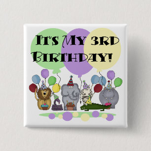 Badge Carré 5 Cm T-shirts et cadeaux d'anniversaire d'animaux de