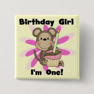 Badge Carré 5 Cm T-shirts et cadeaux d'anniversaire de fille de