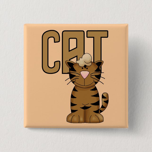 Badge Carré 5 Cm T-shirts et cadeaux de chat (Devant)