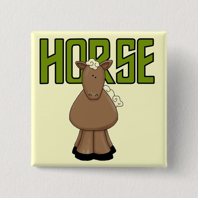 Badge Carré 5 Cm T-shirts et cadeaux de cheval (Devant)