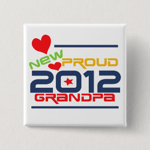 Badge Carré 5 Cm T-shirts et cadeaux de fier grand-père 2012