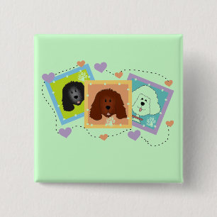 Badge Carré 5 Cm T-shirts et cadeaux de portraits de chien