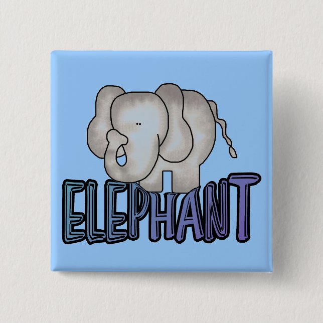 Badge Carré 5 Cm T-shirts et cadeaux d'éléphant (Devant)