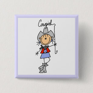 Badge Carré 5 Cm T-shirts et cadeaux Lasso Cowgirl