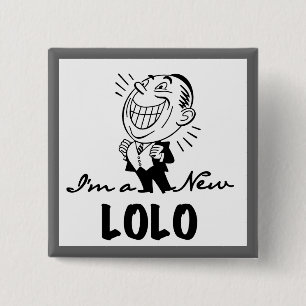 Badge Carré 5 Cm T-shirts et cadeaux Lolo neufs souriants