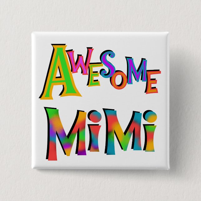 Badge Carré 5 Cm T-shirts et cadeaux Mimi impressionnants (Devant)