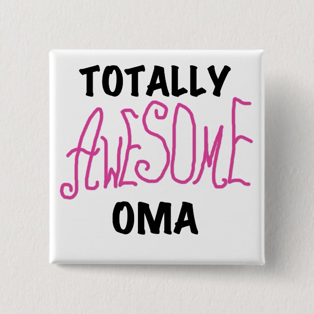Badge Carré 5 Cm T-shirts et cadeaux Oma Pink absolument géniaux (Devant)