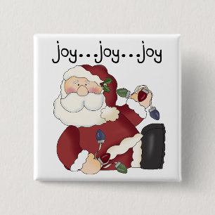 Badge Carré 5 Cm T-shirts et cadeaux père Noël Joy
